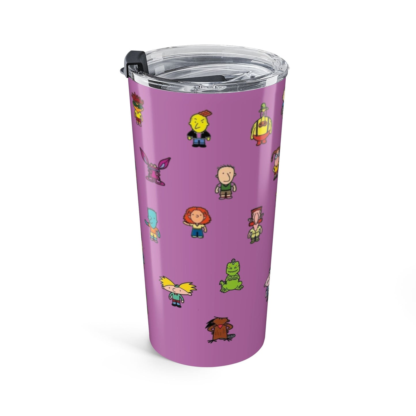 20oz 90's Tumbler — Cute Cartoon Icons on Purple