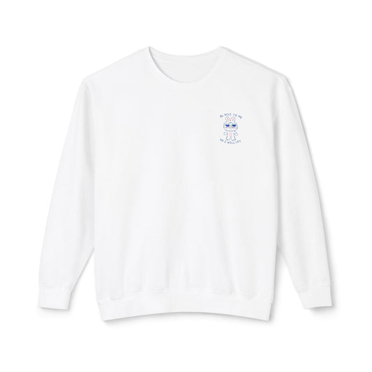 Cute Bear 'Be Kind' Crewneck Sweatshirt — Lightweight White Pullover