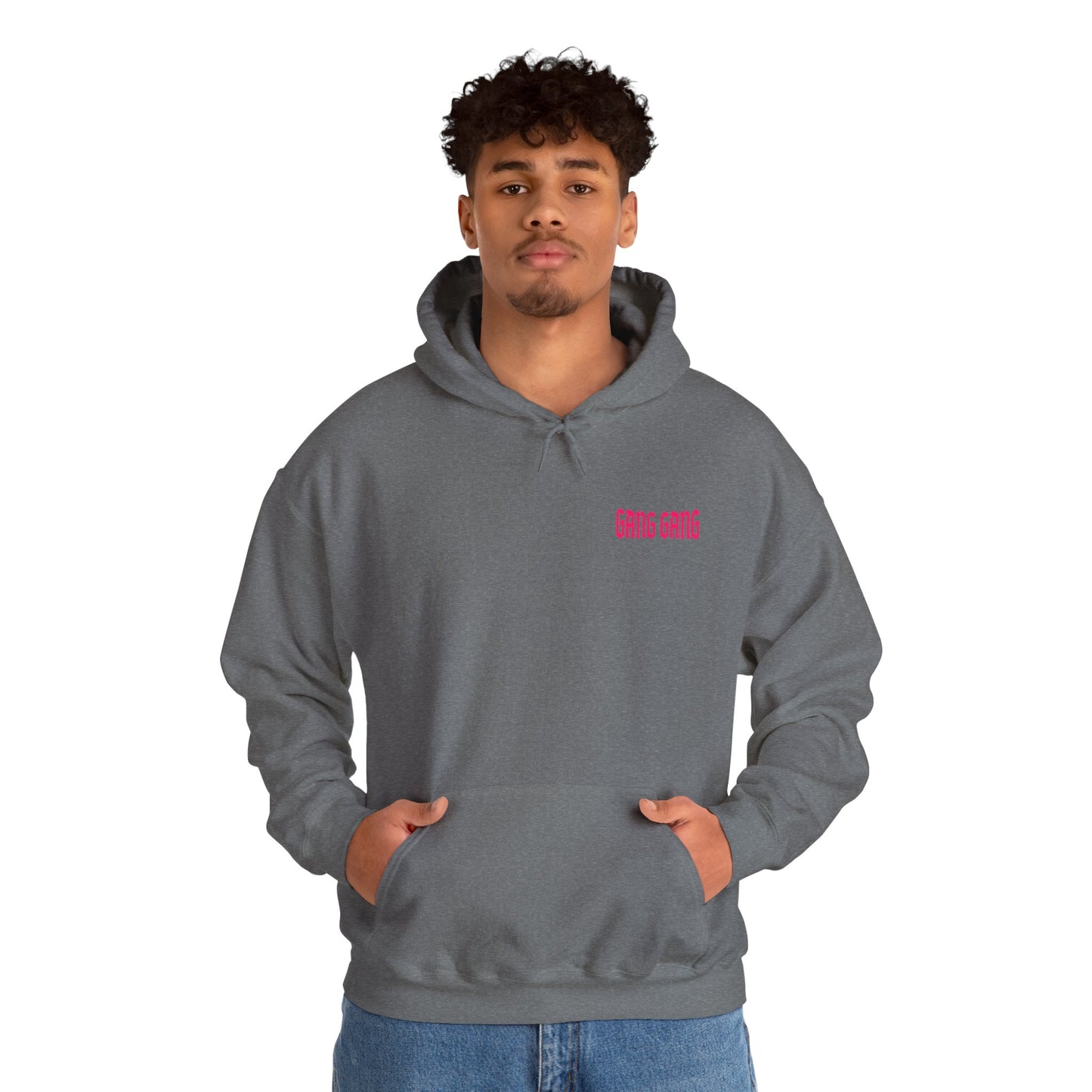 Gang Gang Fighting Girl Hoodie | Anime Girl Group Graphic, Pink Text