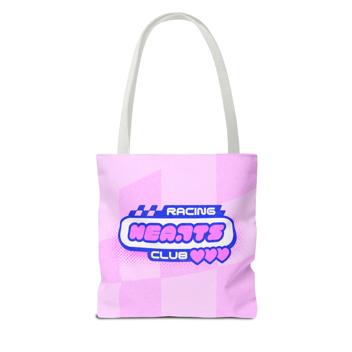 Racing Hearts Club Pink Checkerboard Tote Bag