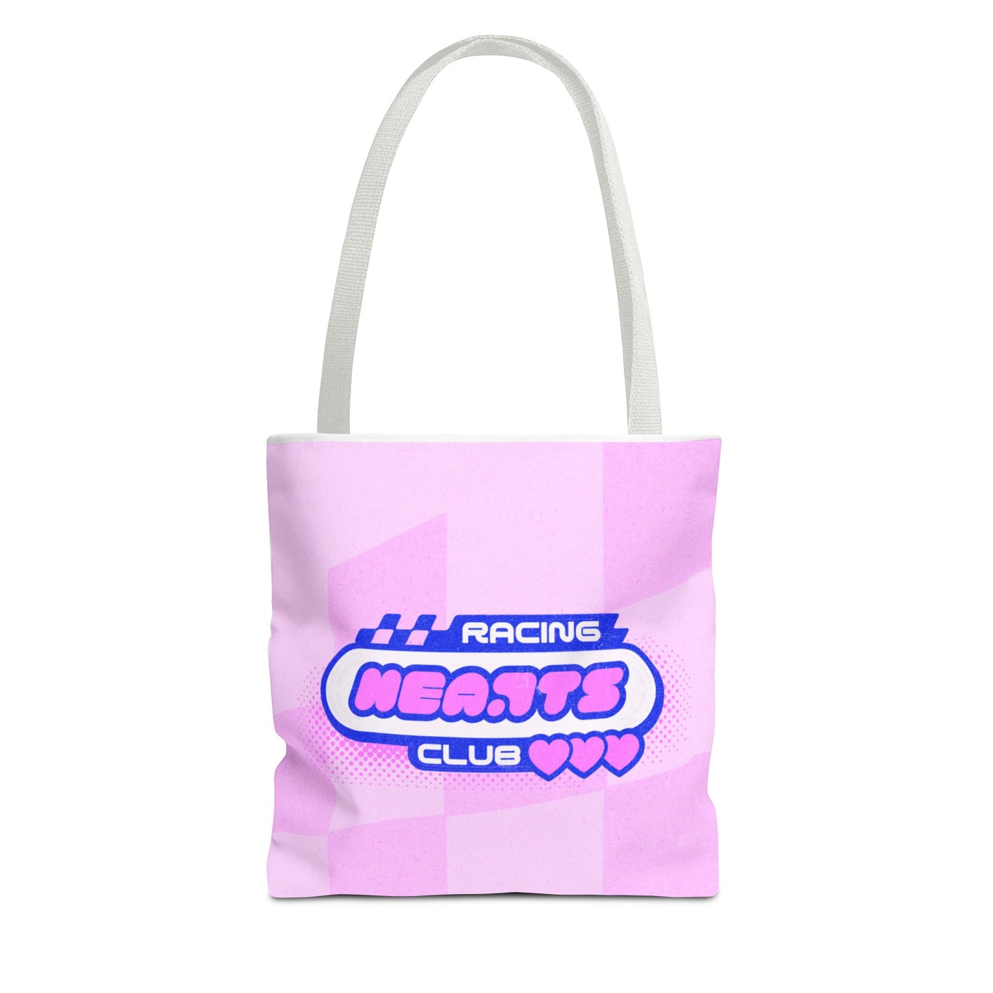 Racing Hearts Club Pink Checkerboard Tote Bag