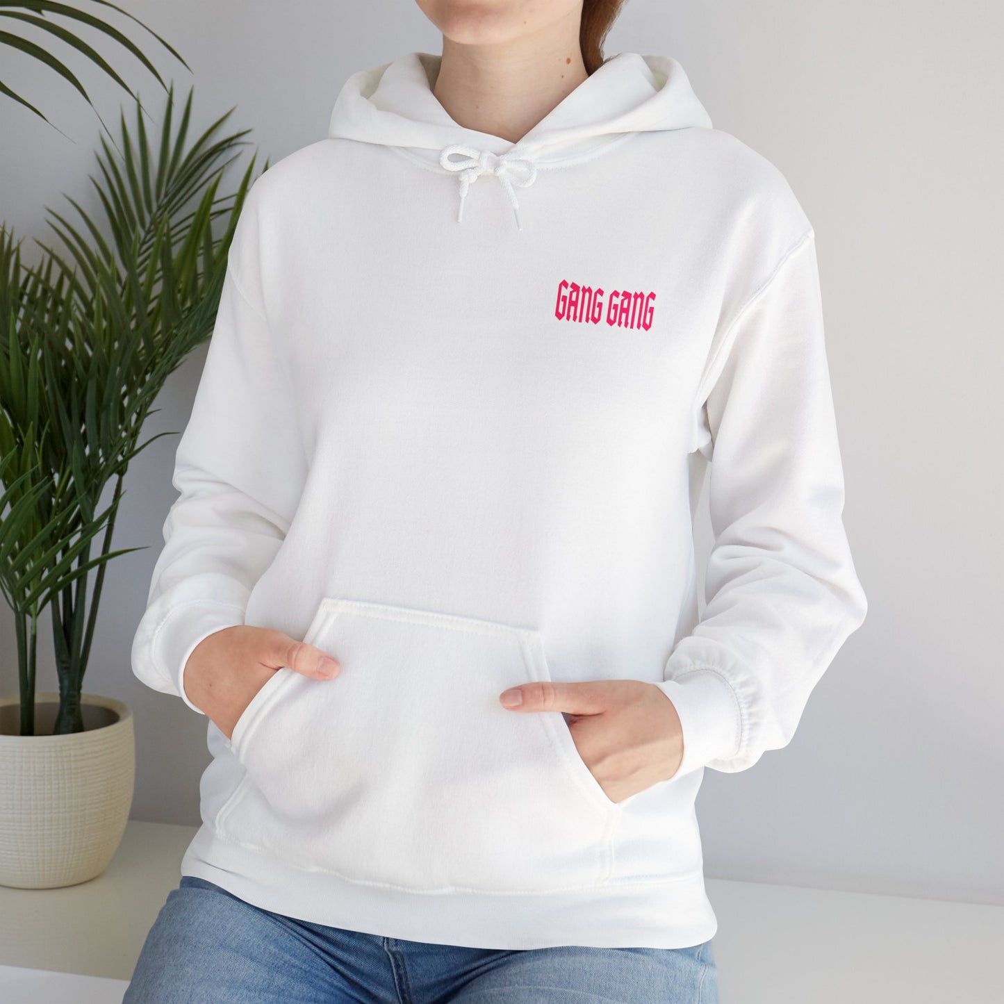 Gang Gang Fighting Girl Hoodie | Anime Girl Group Graphic, Pink Text