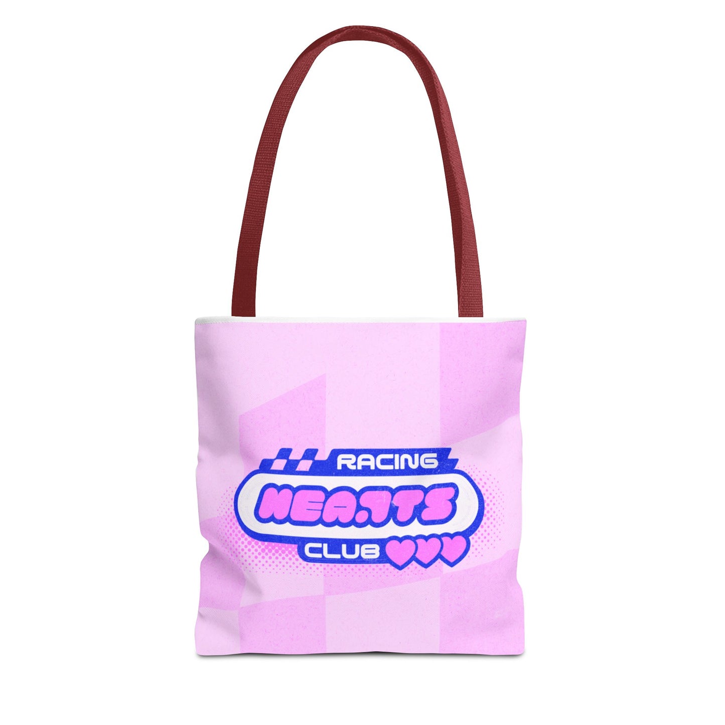 Racing Hearts Club Pink Checkerboard Tote Bag