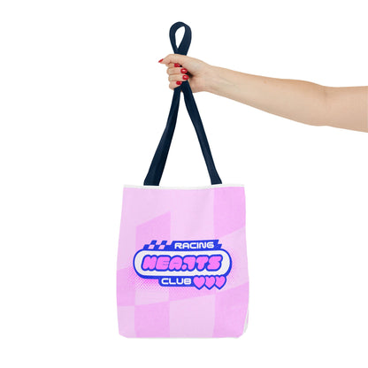 Racing Hearts Club Pink Checkerboard Tote Bag