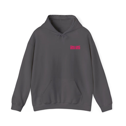 Gang Gang Fighting Girl Hoodie | Anime Girl Group Graphic, Pink Text