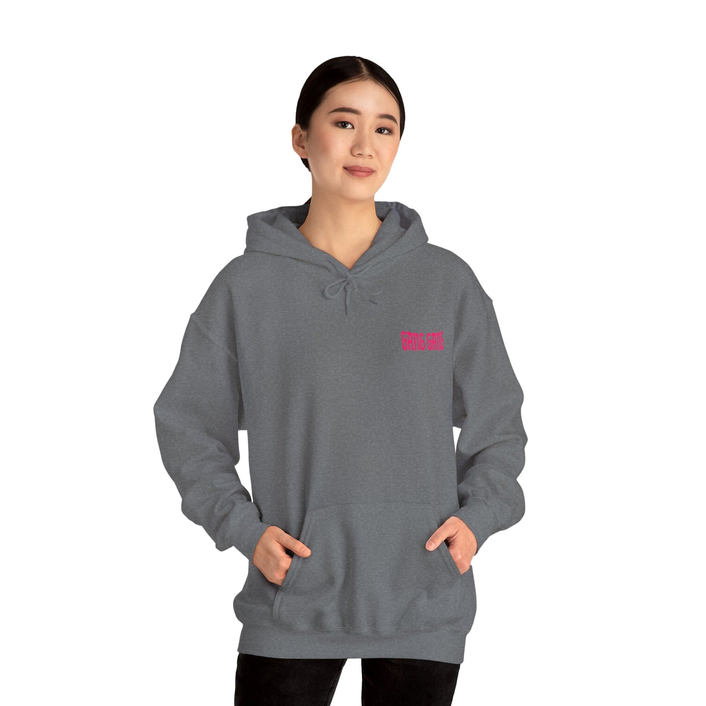 Gang Gang Fighting Girl Hoodie | Anime Girl Group Graphic, Pink Text
