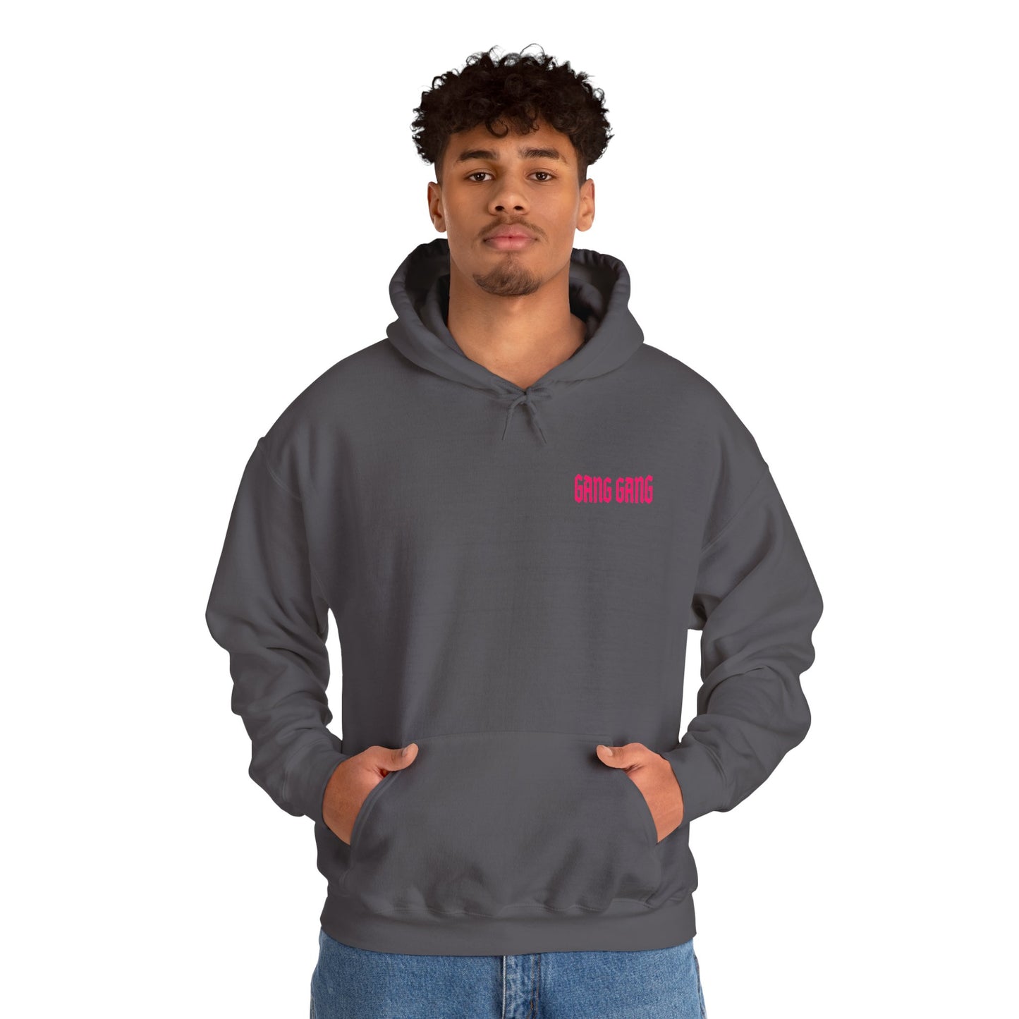 Gang Gang Fighting Girl Hoodie | Anime Girl Group Graphic, Pink Text