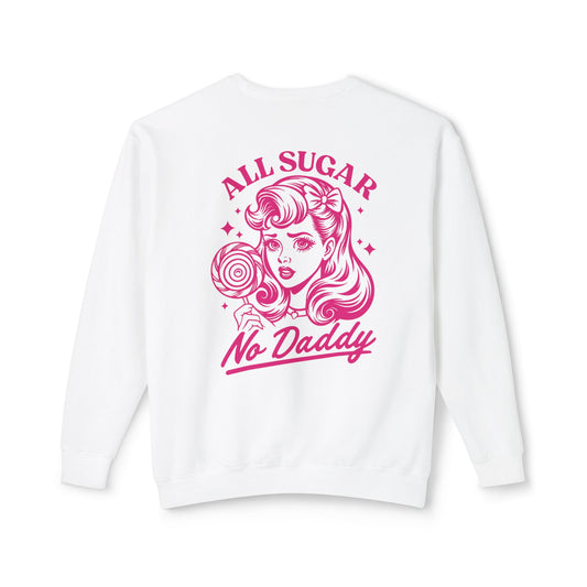 Crewneck Sweatshirt — All Sugar No Daddy Retro Pinup Graphic