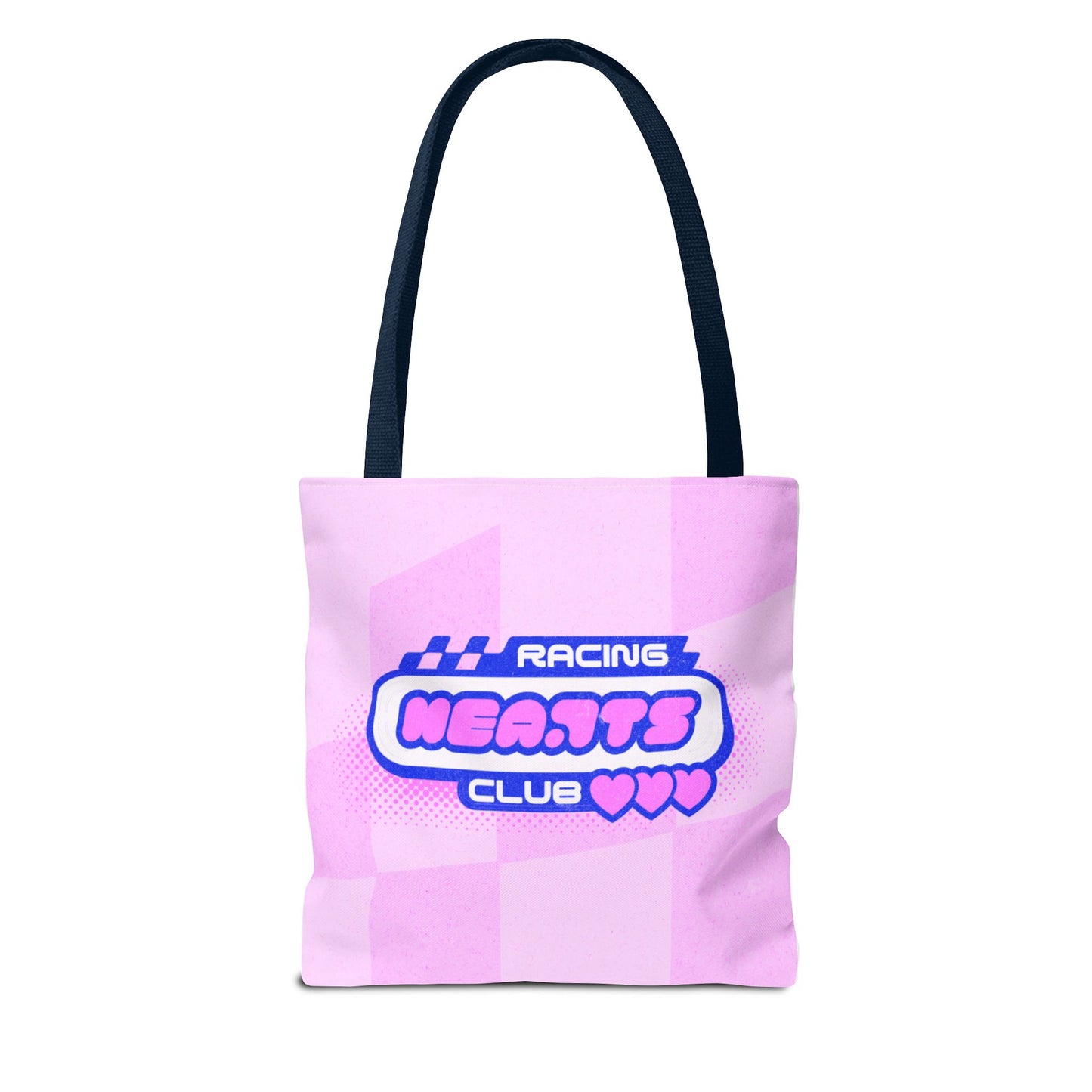 Racing Hearts Club Pink Checkerboard Tote Bag