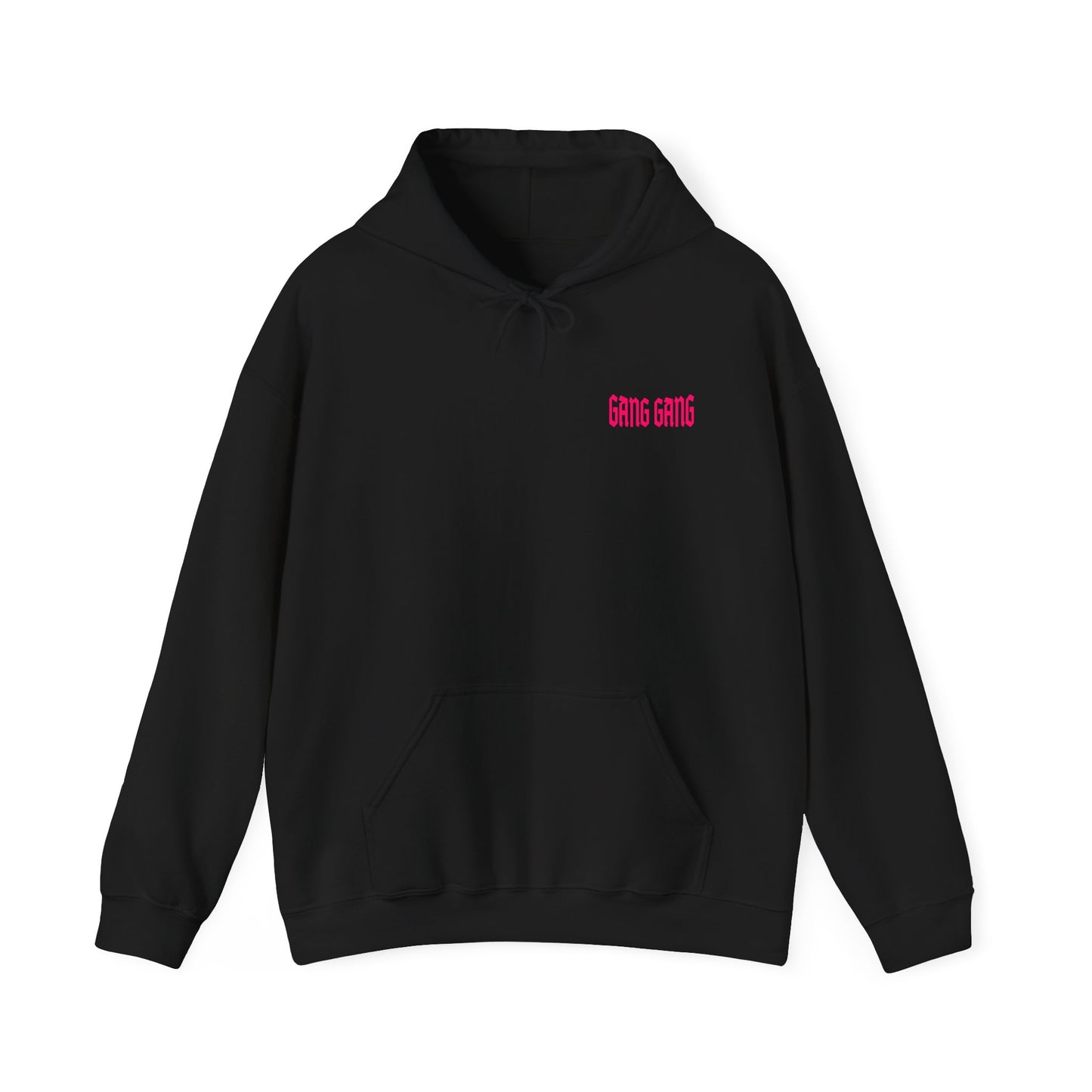 Gang Gang Fighting Girl Hoodie | Anime Girl Group Graphic, Pink Text