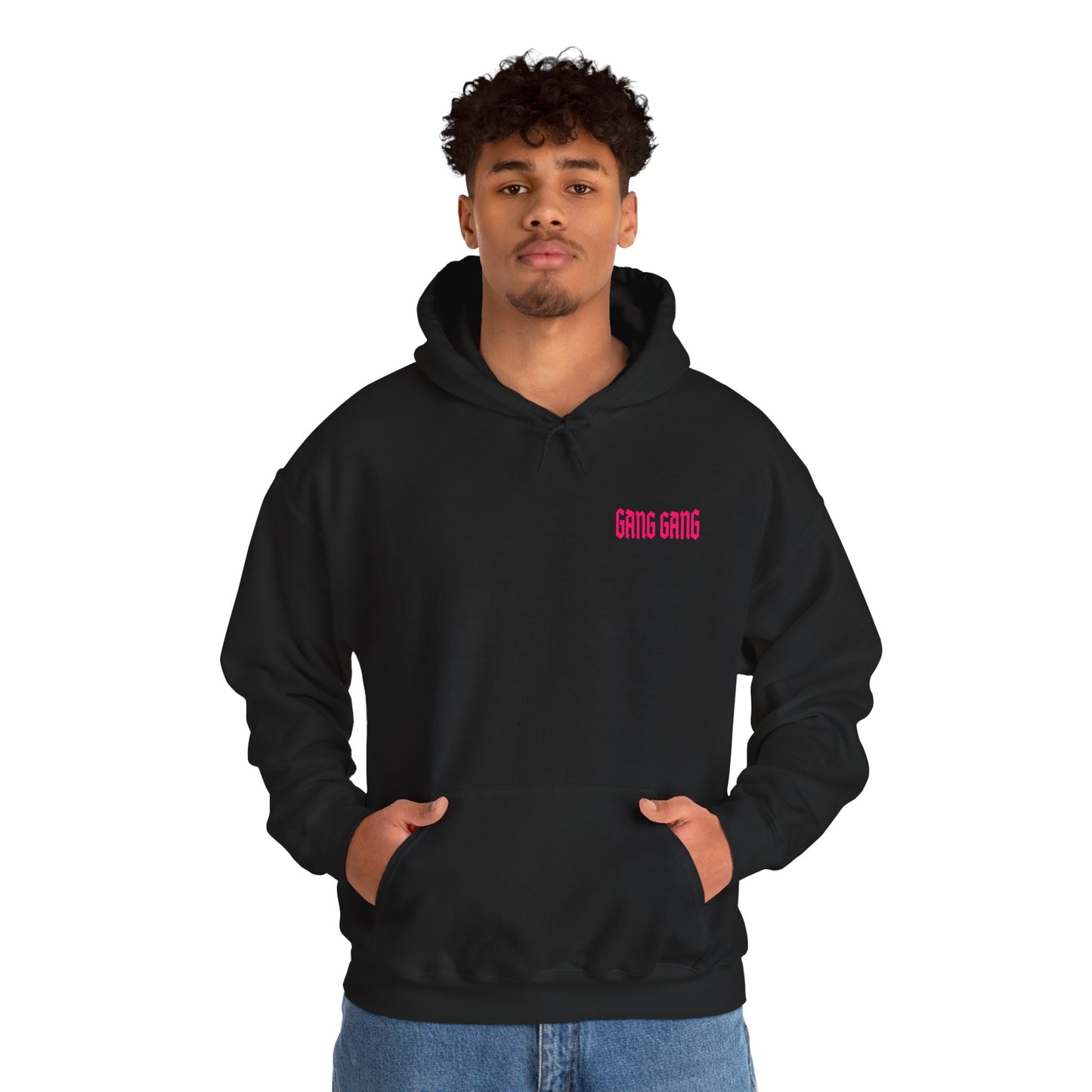 Gang Gang Fighting Girl Hoodie | Anime Girl Group Graphic, Pink Text