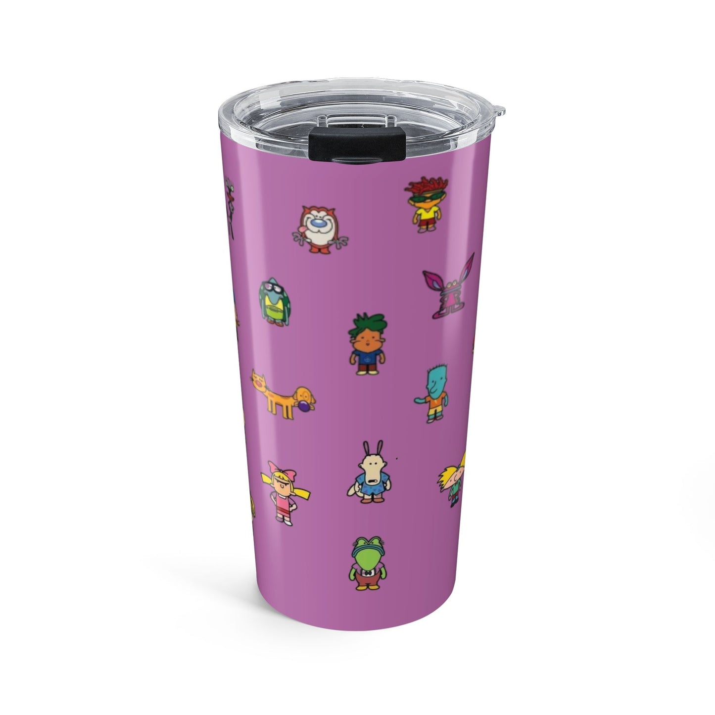 20oz  90's Tumbler — Cute Cartoon Icons on Purple
