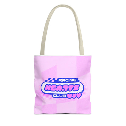 Racing Hearts Club Pink Checkerboard Tote Bag