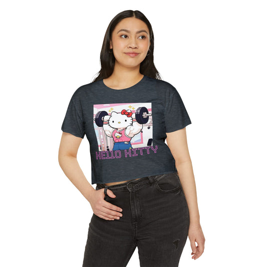 Hello Kitty Weightlifting Crop Top — Cute Gym Festival Tee