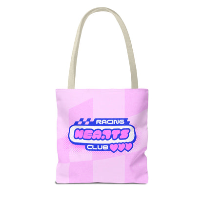 Racing Hearts Club Pink Checkerboard Tote Bag