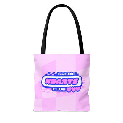 Racing Hearts Club Pink Checkerboard Tote Bag