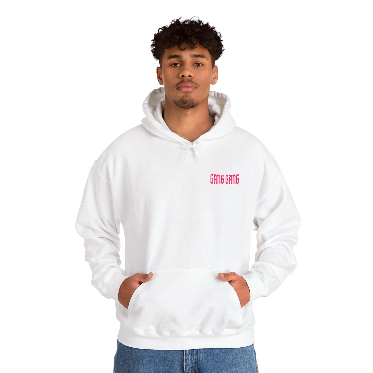 Gang Gang Fighting Girl Hoodie | Anime Girl Group Graphic, Pink Text