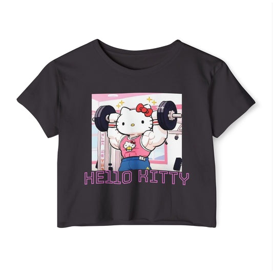 Hello Kitty Weightlifting Crop Top — Cute Gym Festival Tee