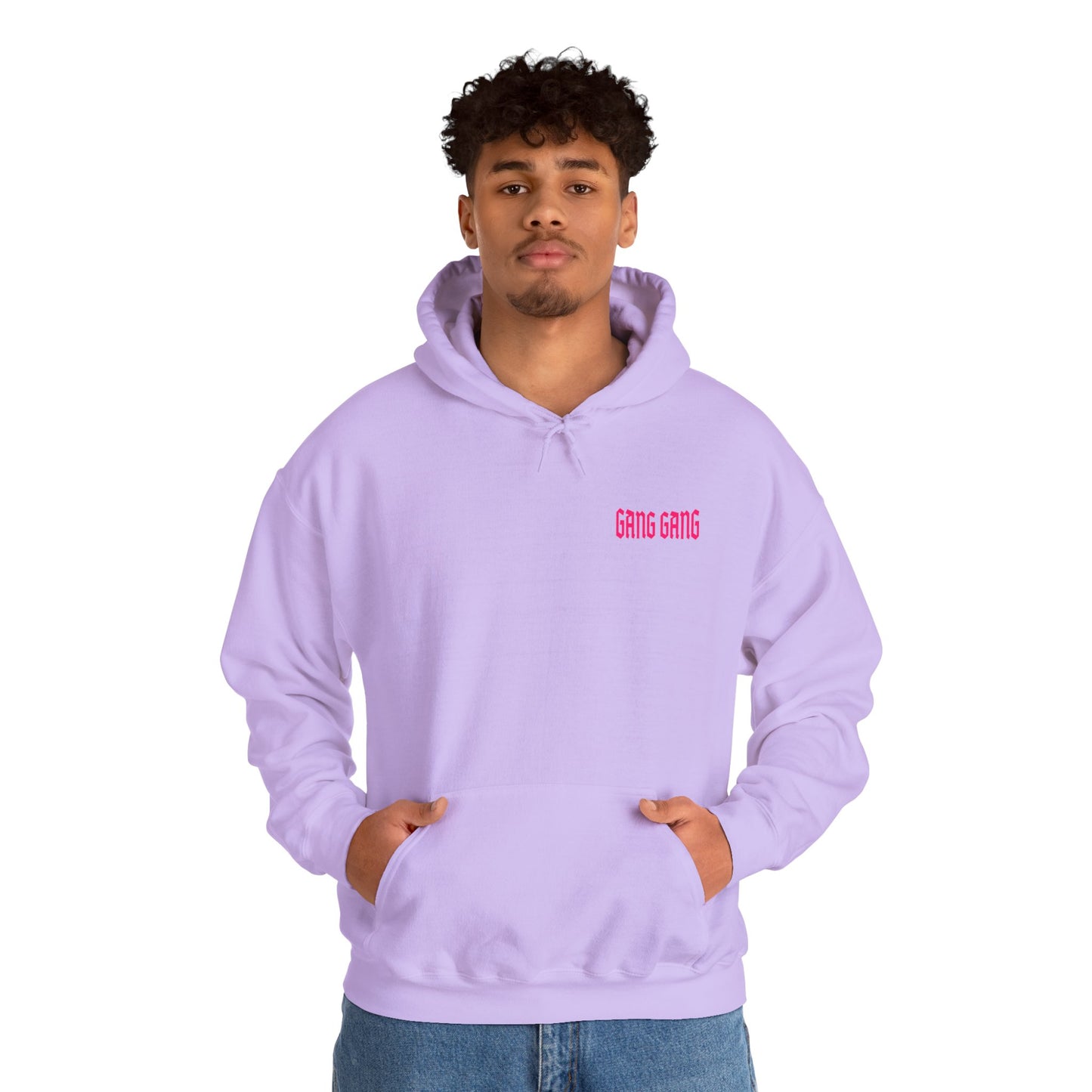 Gang Gang Fighting Girl Hoodie | Anime Girl Group Graphic, Pink Text
