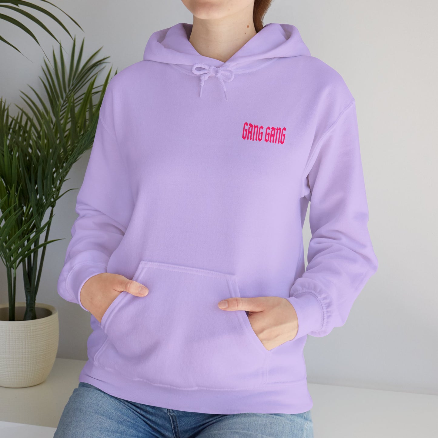 Gang Gang Fighting Girl Hoodie | Anime Girl Group Graphic, Pink Text