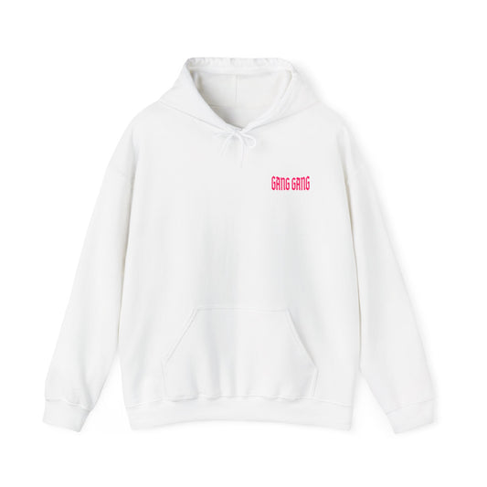 Gang Gang Fighting Girl Hoodie | Anime Girl Group Graphic, Pink Text