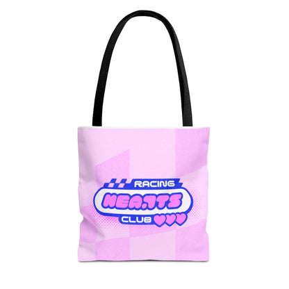 Racing Hearts Club Pink Checkerboard Tote Bag