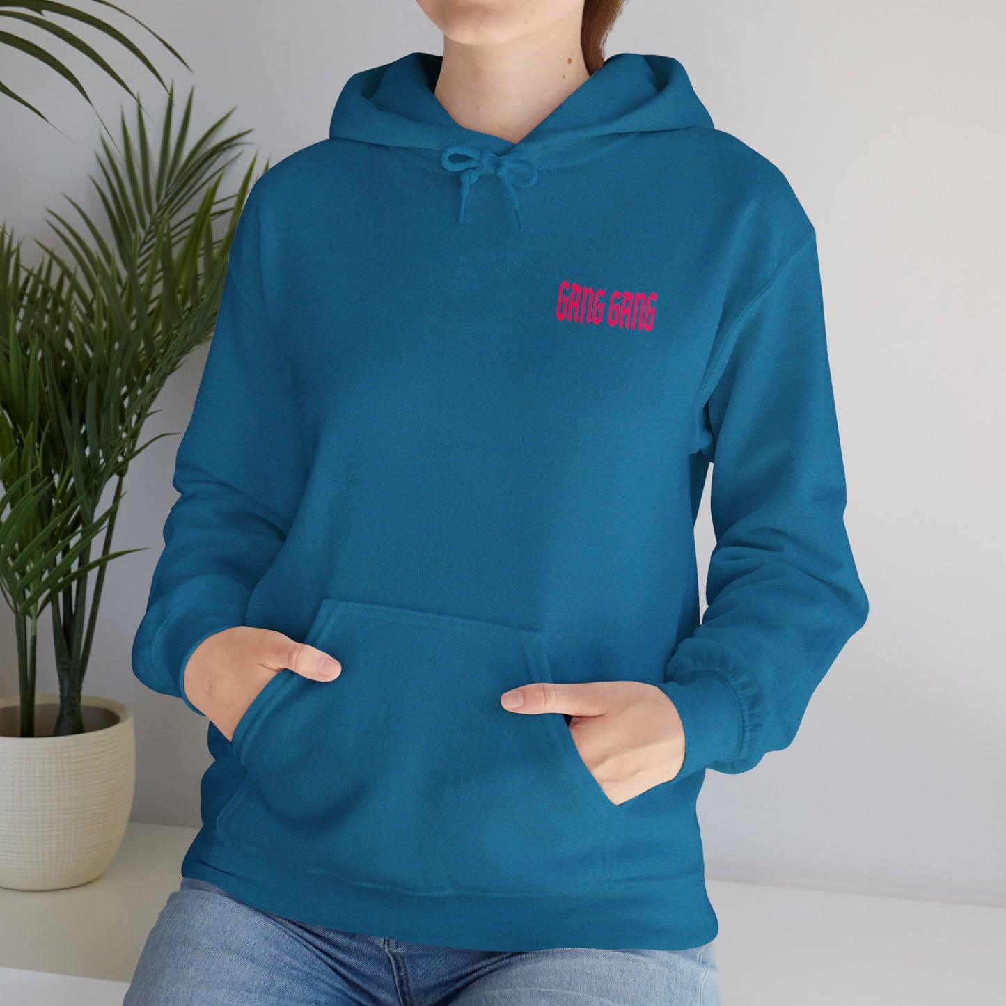 Gang Gang Fighting Girl Hoodie | Anime Girl Group Graphic, Pink Text