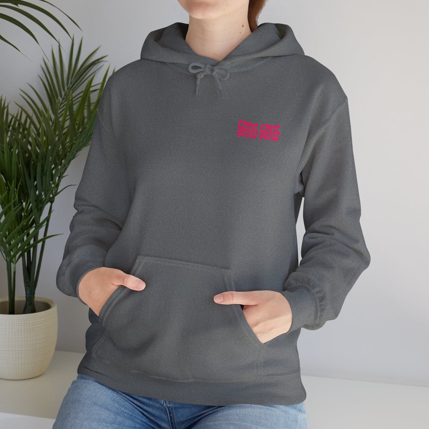 Gang Gang Fighting Girl Hoodie | Anime Girl Group Graphic, Pink Text